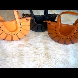 Unique. Half round Leather Crossbags